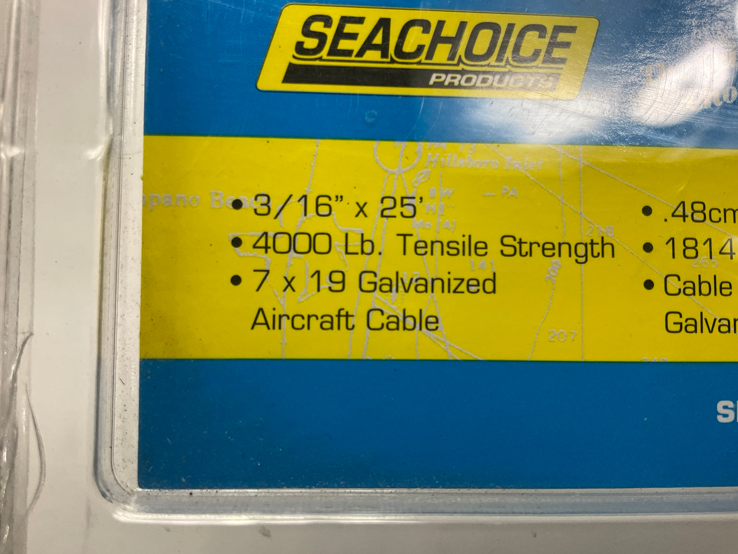 Seachoice 3/16''X25' Trailer Galvanized Winch Cable, 4000 Lbs. Tensile Strength
