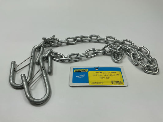 Seachoice Trailer Safety Chain, Galvanized Steel - 7/32'' X 36'', Larger Hook