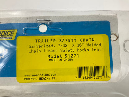Seachoice 51271 Trailer Safety Chain, Galvanized Steel - 7/32 Inch X 36 Inch