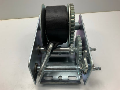 Seachoice 52251 2,000 Lb. Manual Trailer Winch, 2-Speed, 25-Ft Strap W/snap Hook