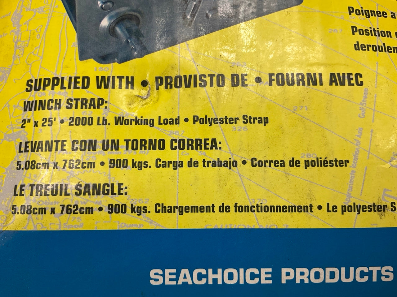 Seachoice 52251 2,000 Lb. Manual Trailer Winch, 2-Speed, 25-Ft Strap W/snap Hook