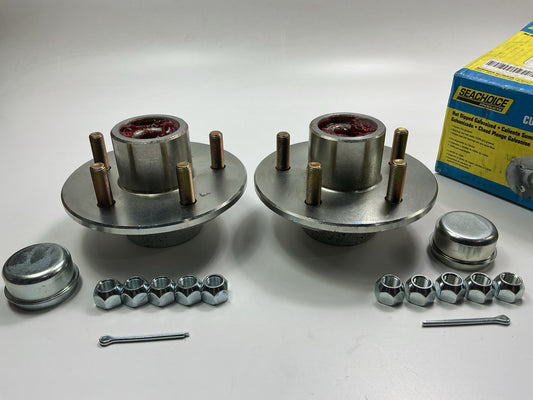 (2) Seachoice 53101 1750 Lbs 5 Stud Galvanized Pre-Greased Wheel Hub Kit