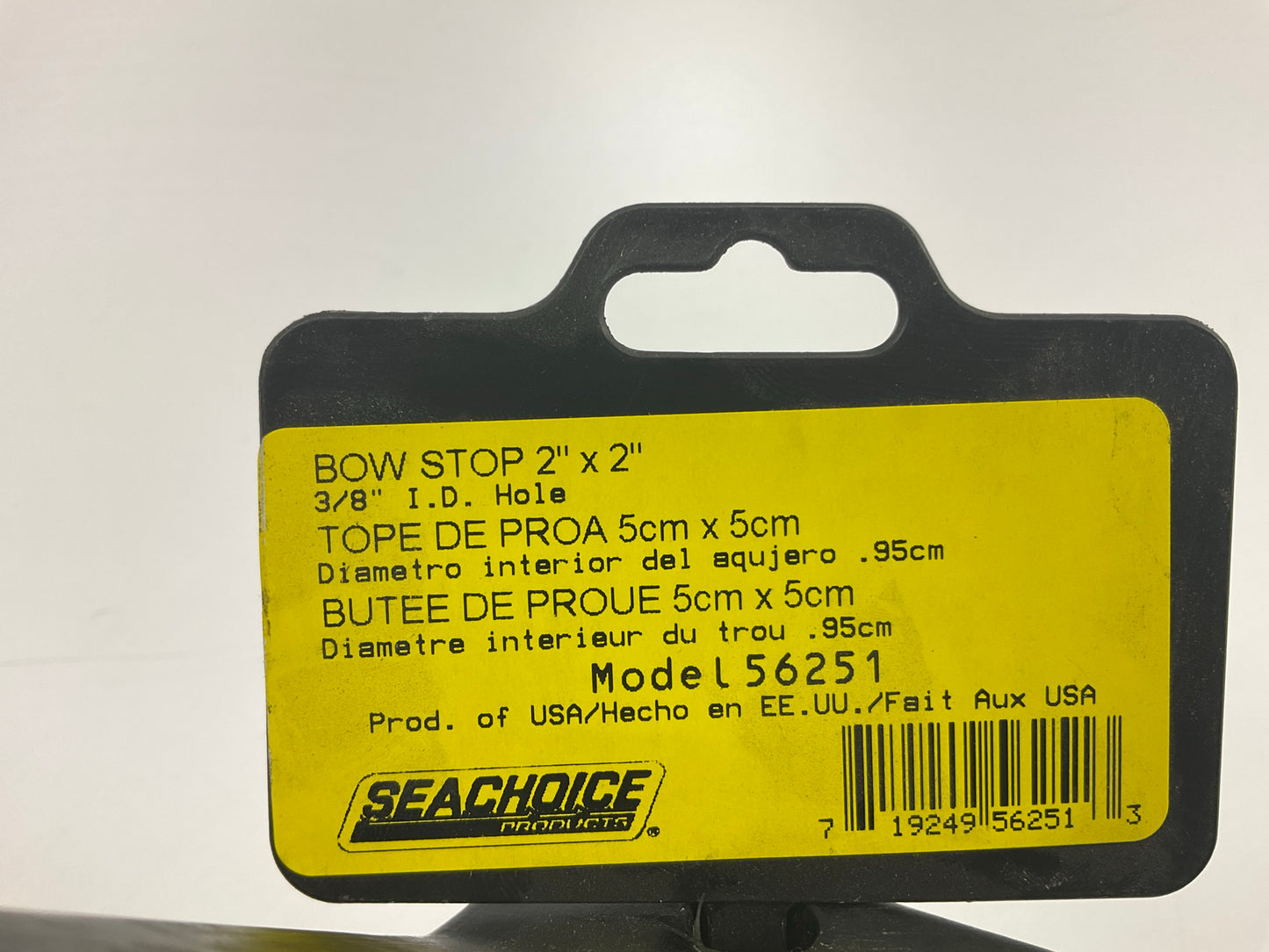 Seachoice 56251 2'' Mounting Width Boat Trailer Black Molded Rubber V Bow Stop