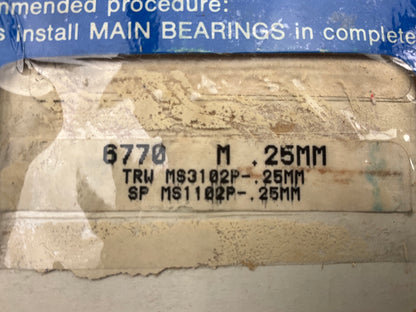 Sealed Power 6770M-25MM Main Bearings .25mm 1970-1974 Toyota 8RC 18RC 1.9L 2.0L