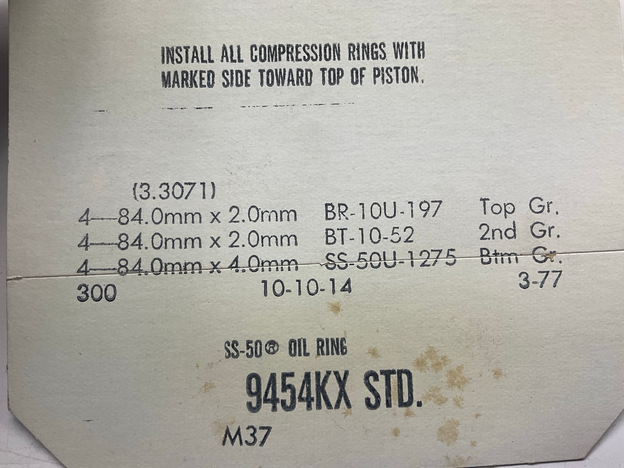 Sealed Power 9454KX Engine Piston Rings Std For 72-82 Dodge GM Isuzu 1.8L 2.0L