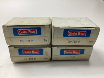 (4) Sealed Power CB-758P Connecting Rod Bearings STD - Pontiac 350, 400, 455 V8
