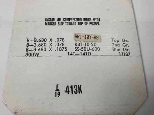 Sealed Power E413K040 Engine Piston Rings .040'' 1980-1982 Ford 255 4.2L-V8
