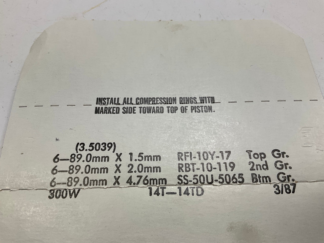 Sealed Power E432K-50MM Engine Piston Rings .50mm 1986-1991 Chevrolet 2.8L-V6