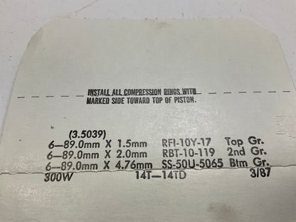 Sealed Power E432K-50MM Engine Piston Rings .50mm 1986-1991 Chevrolet 2.8L-V6