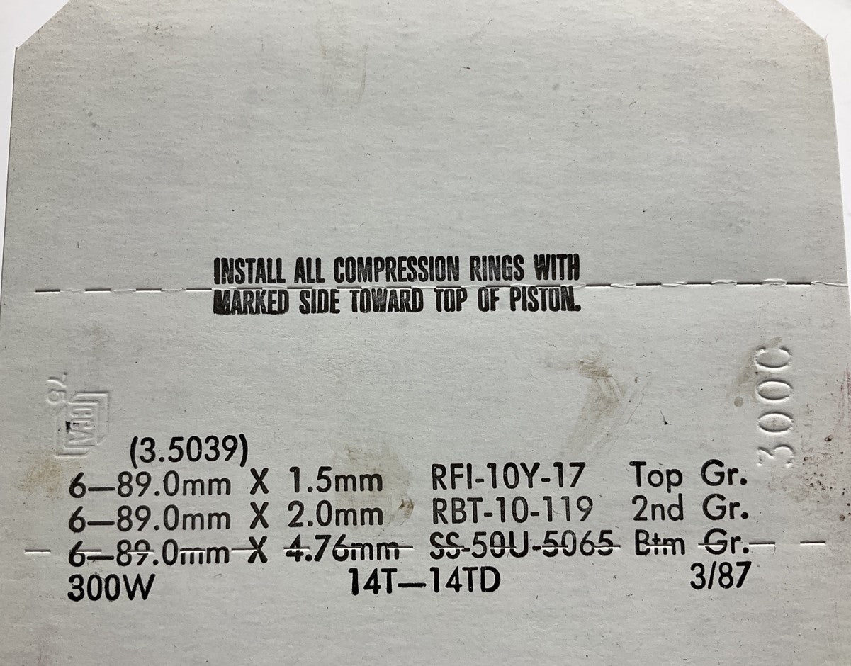 Sealed Power E432K Engine Piston Rings - Standard 1986-1991 Chevrolet 2.8L-V6