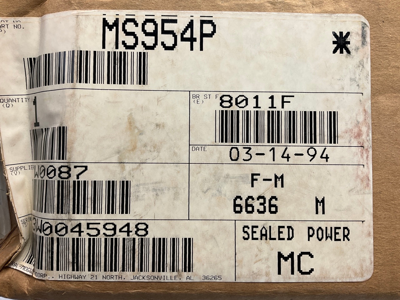 Sealed Power MS954P Main Bearings - Standard Mack END 673 675 676 707 711 END676