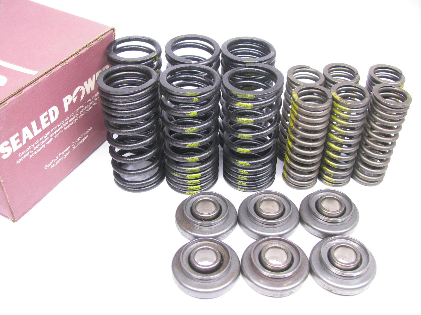 (6) S. Power Engine Valve Springs & Rotocaps Set For Mack ENDT673 ENDT-675 676