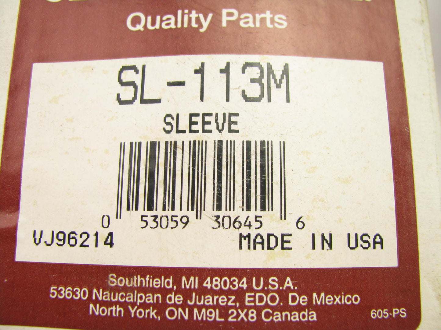 Sealed Power SL-113M Cylinder Liner Sleeve For 1941-1968 Dodge 237 251 265-L6