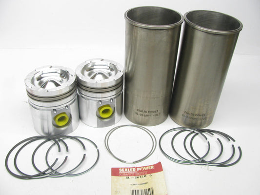 (2) Sealed Power SL-2672H-6 Piston & Cylinder Sleeve Kit .006'' Mack 672 11.0L-L6