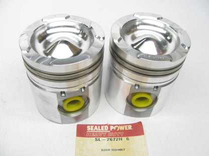 (2) Sealed Power SL-2672H-6 Piston & Cylinder Sleeve Kit .006'' Mack 672 11.0L-L6