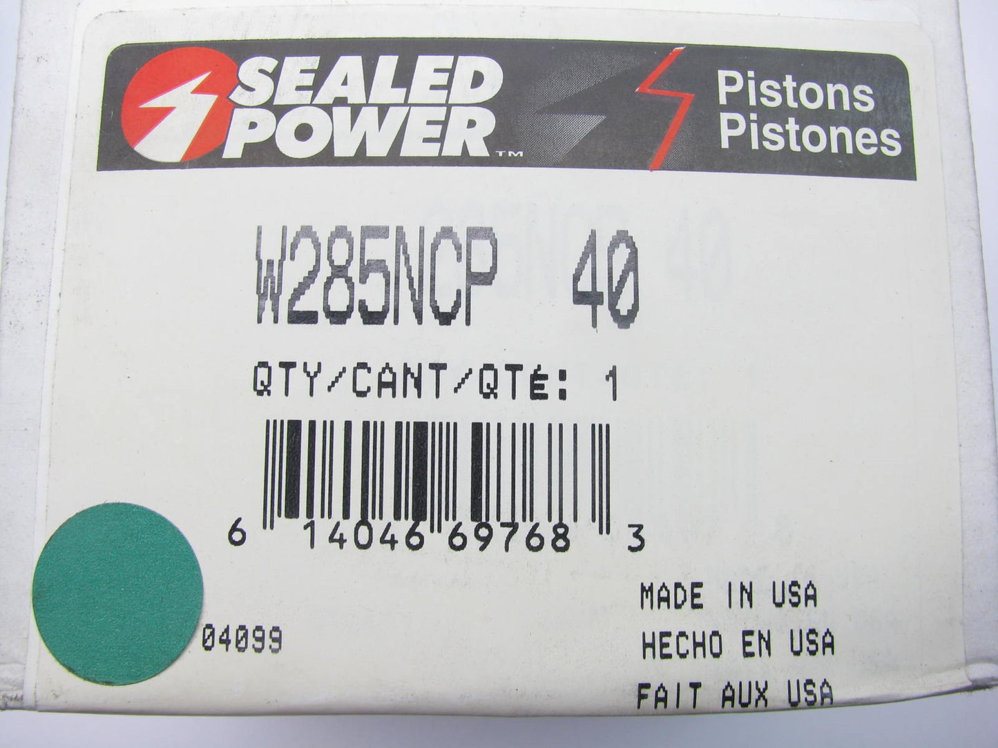 Sealed Power W285NCP-40 .040 OVERSIZE DurOshield Coated Engine Piston