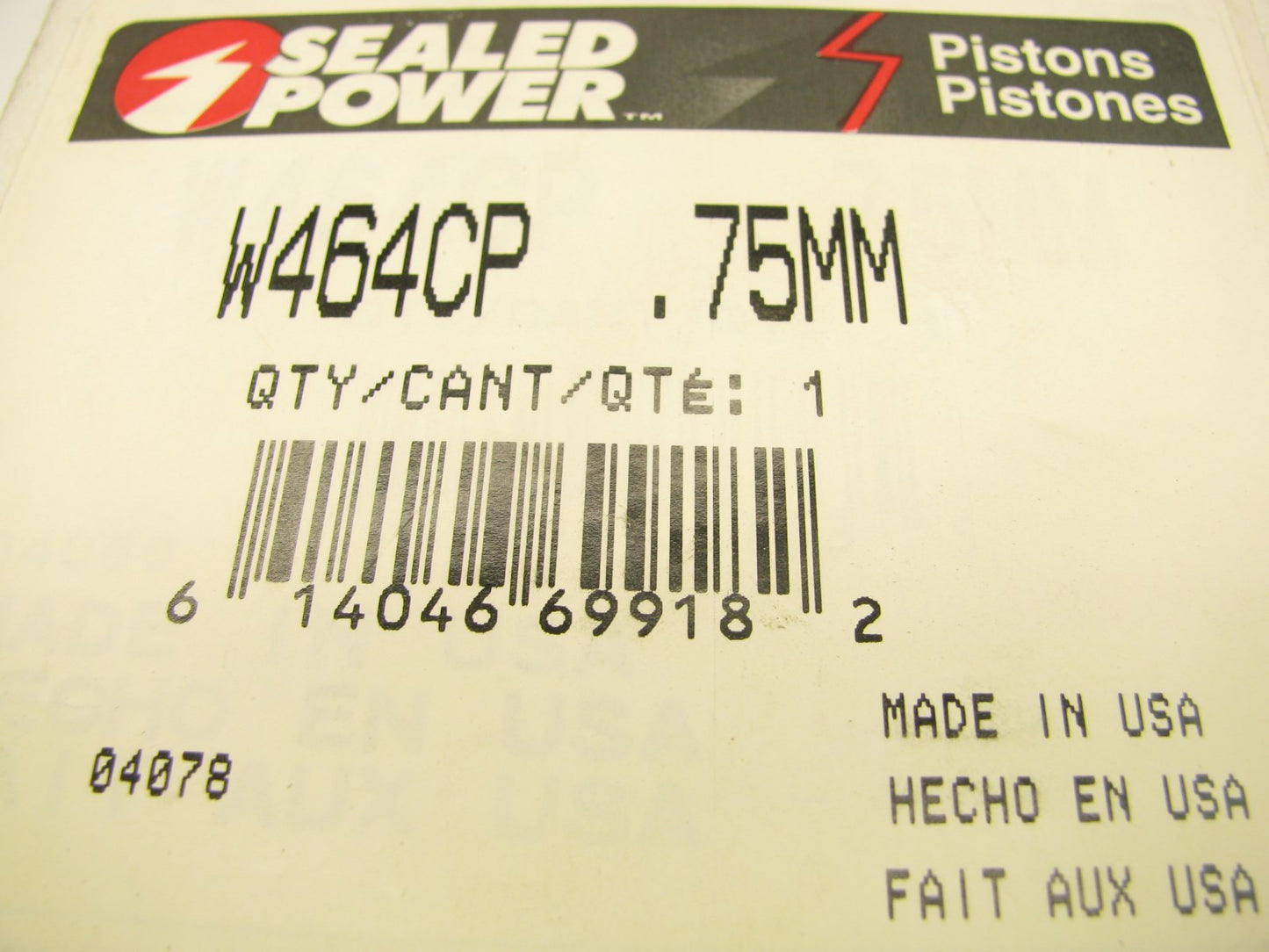 Sealed Power W464CP-75MM Piston .75mm - 1982-90 GM GMC 2.8L 173 V6