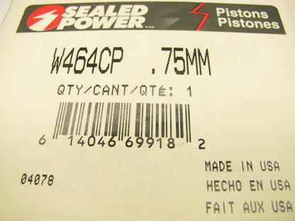 Sealed Power W464CP-75MM Piston .75mm - 1982-90 GM GMC 2.8L 173 V6