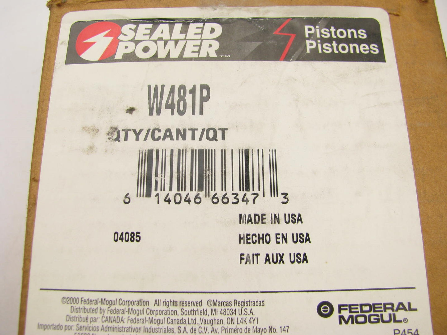 Sealed Power W481P Engine Piston STANDARD Size - 1982-1983 Ford 232 3.8L V6