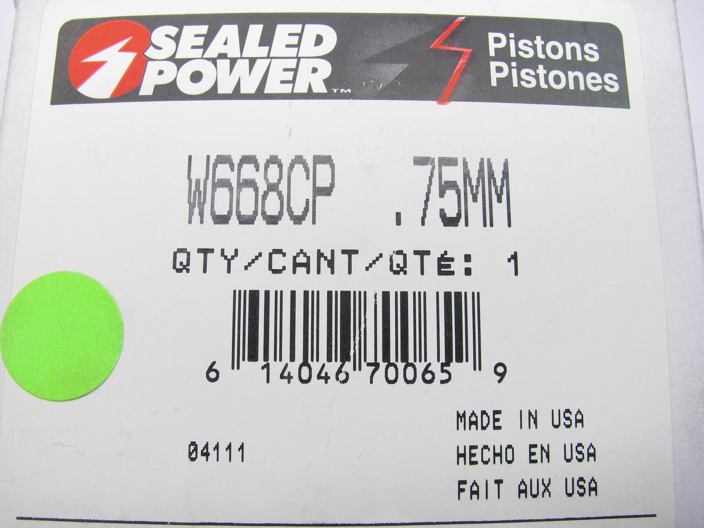 Sealed Power W668CP-75MM Engine Piston .75MM Size - 1993-2000 Ford 2.5L V6