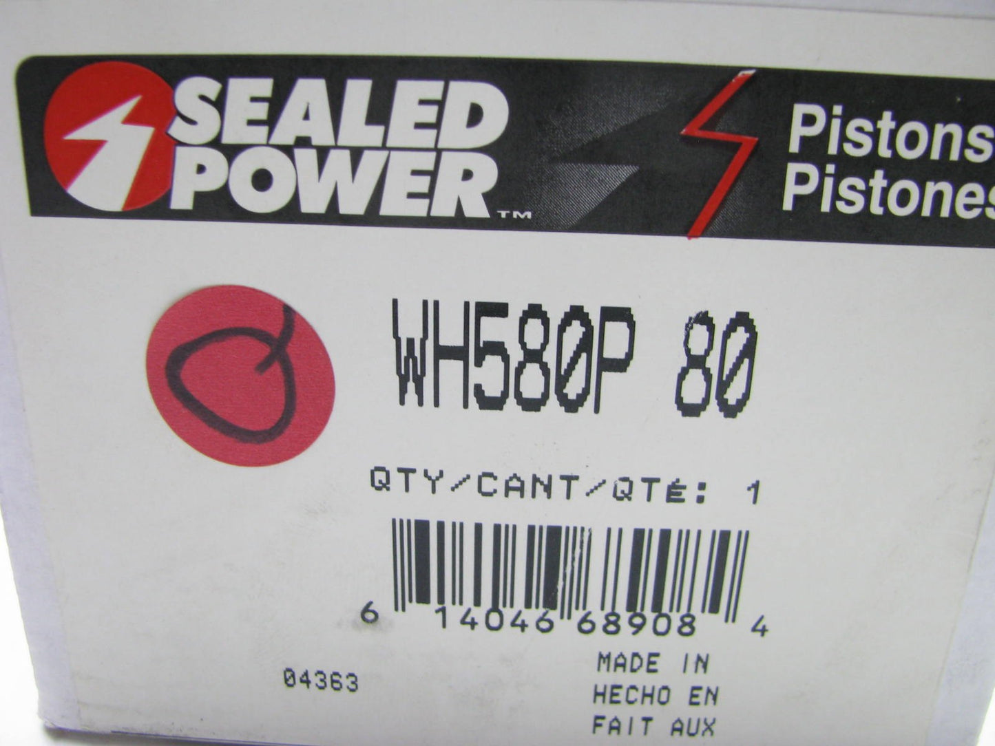 Sealed Power WH580P80 Engine Piston .080 Oversize - 91-96 Chevy 5.7L 350 VAN G10