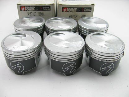 (6) Sealed Power WH671CP-50MM Engine Piston .50mm For 1993-1998 Villager 3.0L-V6