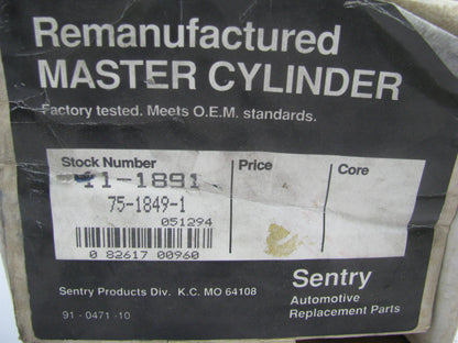 Sentry 11-1891 Reman Brake Master Cylinder Without Reservoir - 13/16'' Bore