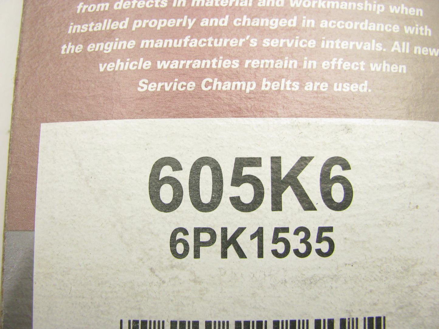 Service Champ 605K6 SerpentineMulti-V Belt