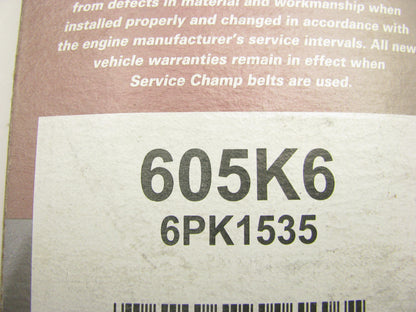 Service Champ 605K6 SerpentineMulti-V Belt