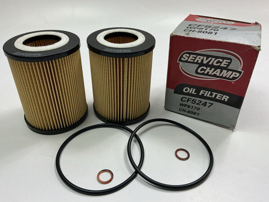 (2) Service Champ CF5247 Engine Oil Filter
