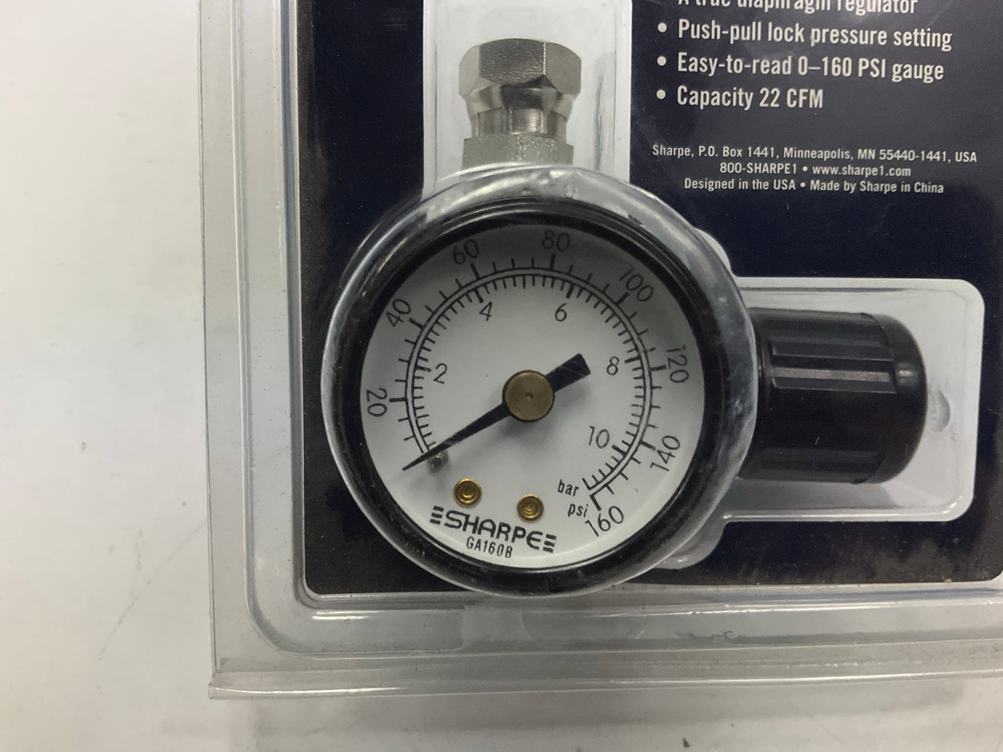 Sharpe 1410 Mini Air Regulator With Gauge