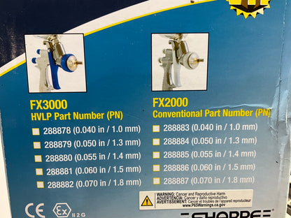 Sharpe 288879 Finex FX3000 Gravity Feed HVLP Spray Gun With 1.3mm Nozzle