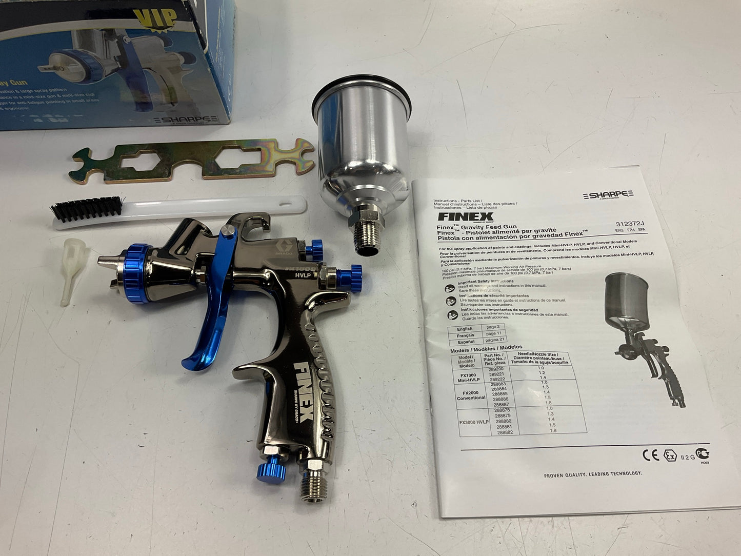 Sharpe 289200 Mini Spray Gun FX1000 Mini HVLP FX2000 Conventional