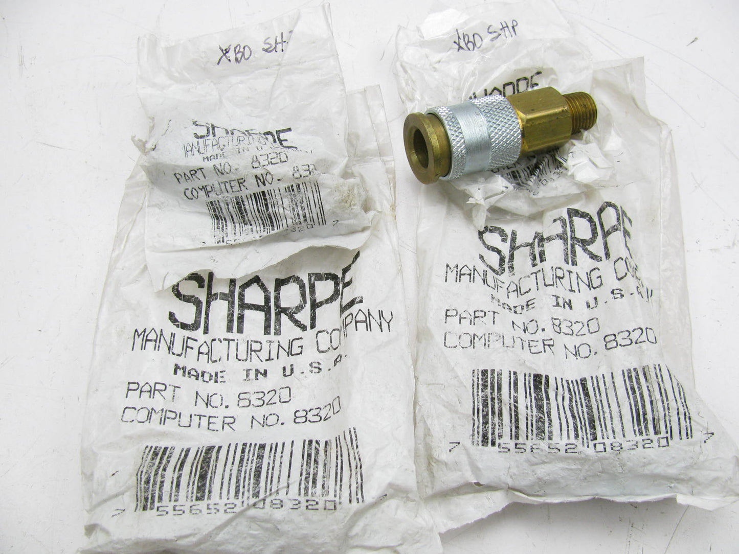 (4) Sharpe 8320 High Volume, Male Air Fitting Coupler Plug - Quick Disconnect