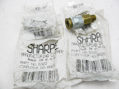 (4) Sharpe 8320 High Volume, Male Air Fitting Coupler Plug - Quick Disconnect
