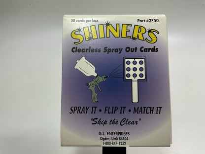 Shiners 2750 Clearless Spray Out Cards Spray It, Flip It, Match It - 50 / Box