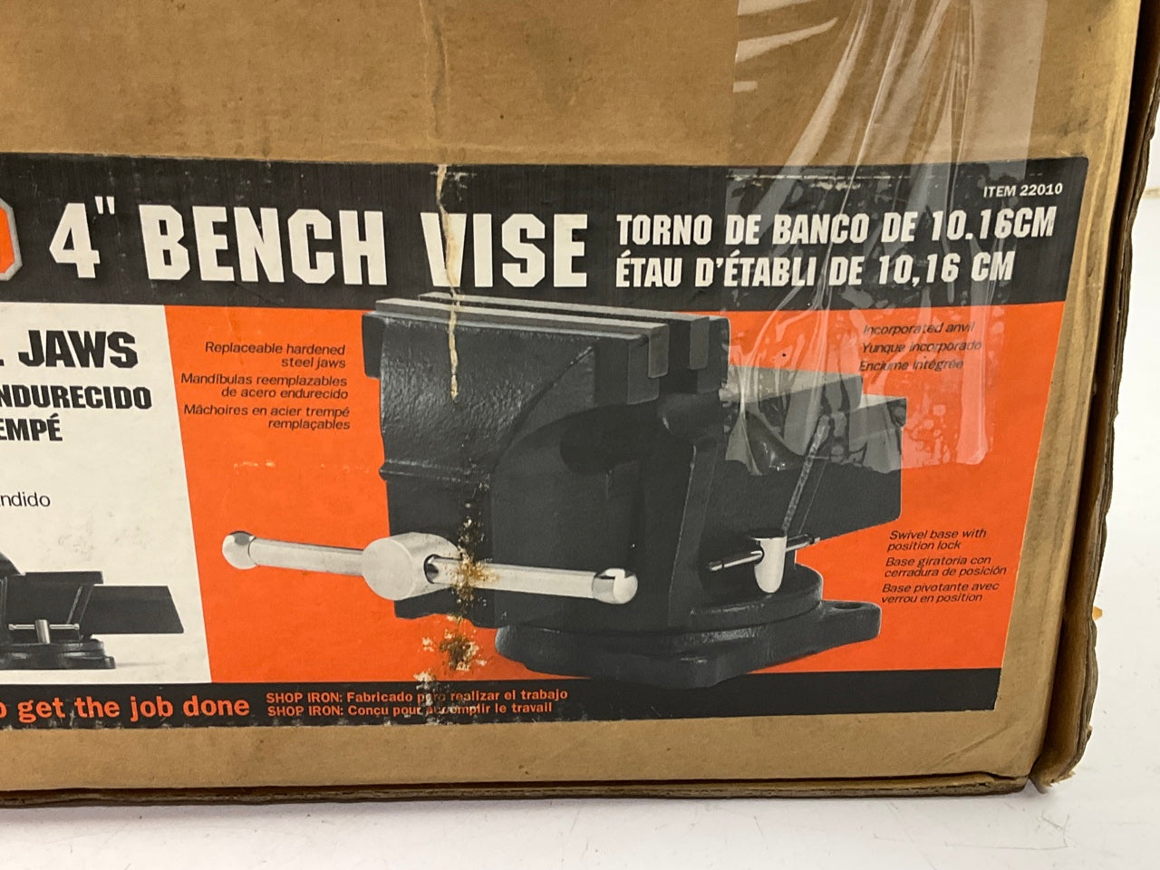 Shop Iron 22010 4'' Bench Vise - Hardened Steel Jaws