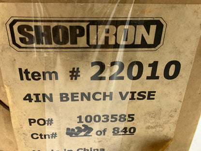Shop Iron 22010 4'' Bench Vise - Hardened Steel Jaws