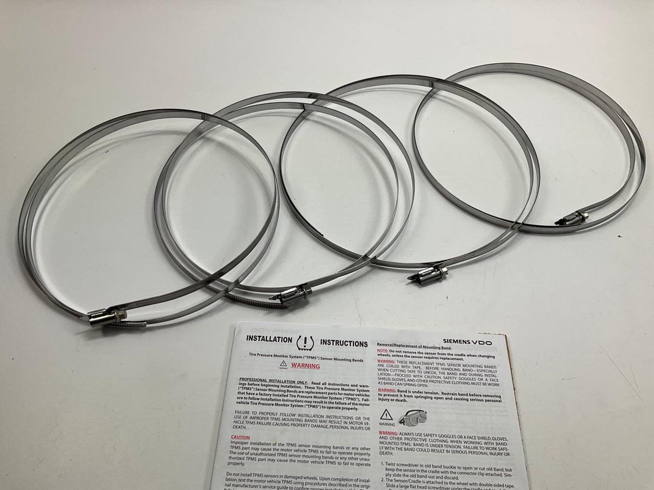 (4) Siemens VDO E57719N Tire Pressure Monitor Sensor TPMS Universal Band