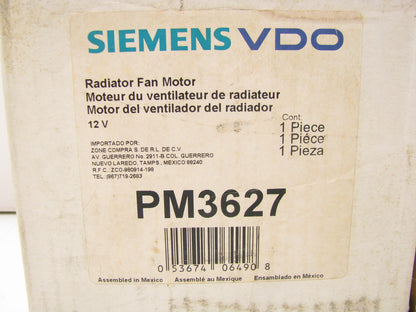 Siemens Vdo PM3627 Engine Cooling Radiator Fan Motor ( W/O Wheel )