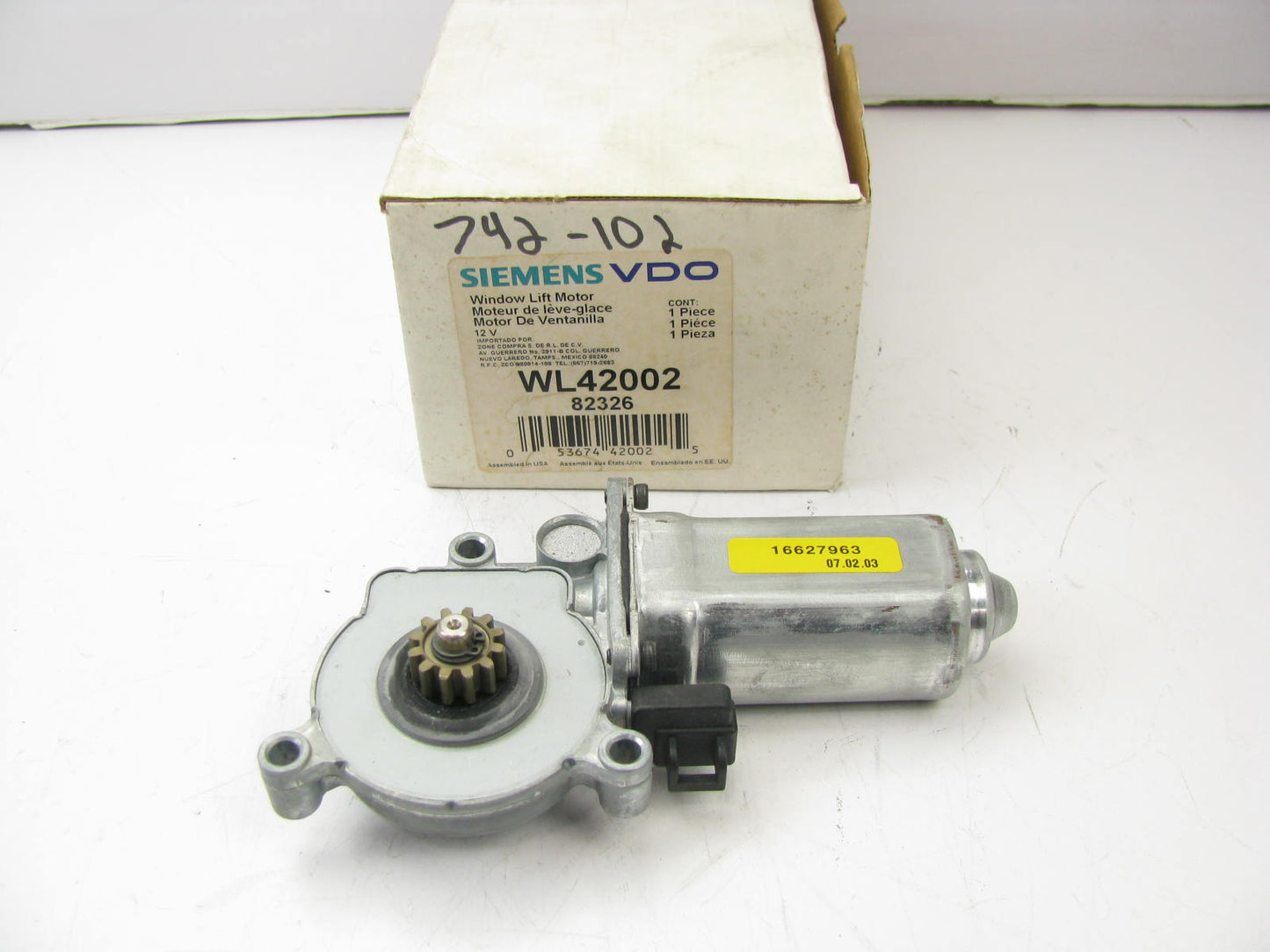 Siemens Vdo WL42002 FRONT Power Window Motor 82326