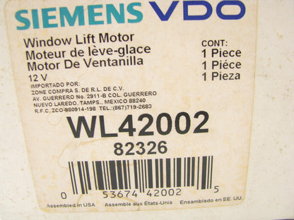 Siemens Vdo WL42002 FRONT Power Window Motor 82326