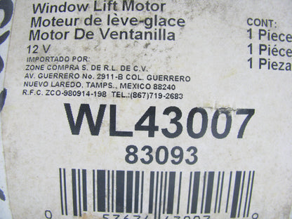 Siemens WL43007 FRONT Left Power Window Motor 1980-93 Ford Mustang, 81-86 Capri
