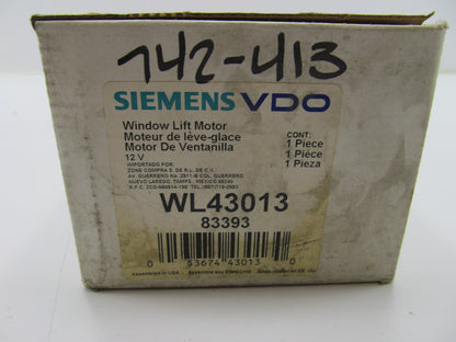 Siemens Vdo WL43013 Power Window Motor - Front Left Drivers Side
