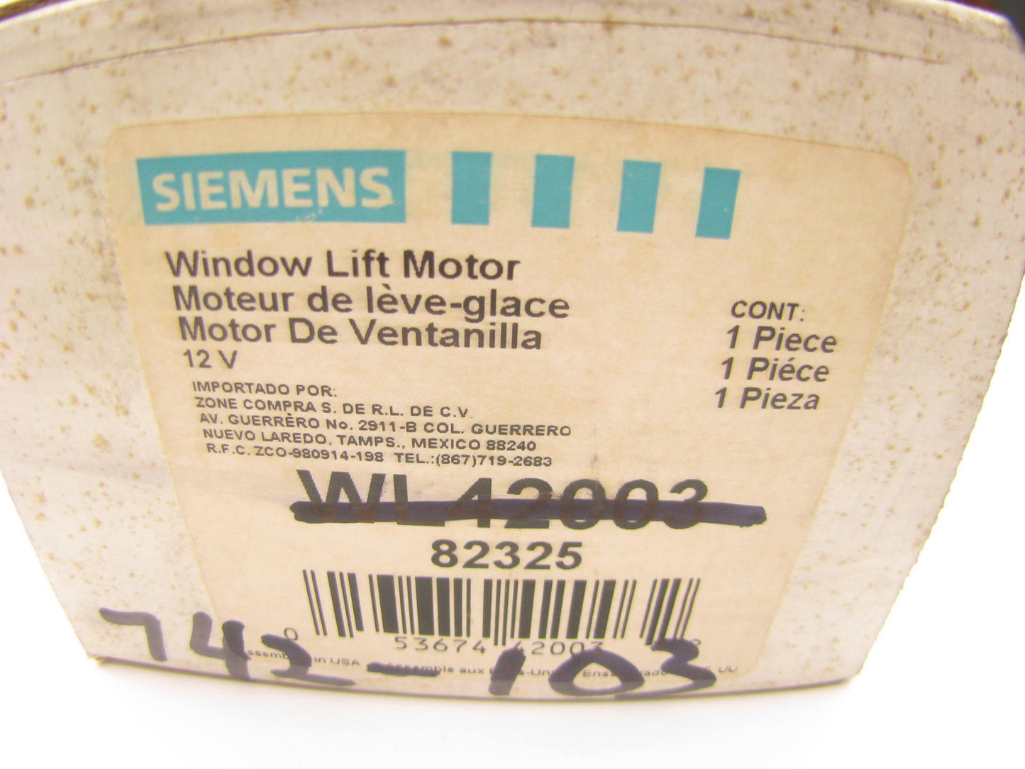 Siemens WL42003 Power Window Lift Motor - Front Left / Right