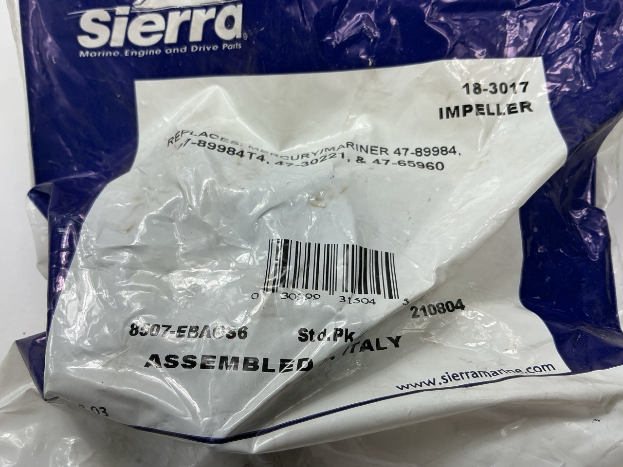 Sierra 18-3017 Water Pump Impeller Replace MERCURY FORCE 47-89984 47-30221