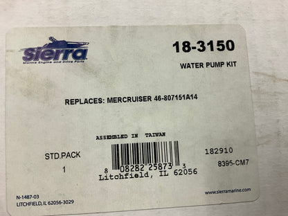 Sierra 18-3150 Water Pump Kit For MerCruiser Sterndrives Mercury 46-807151A14