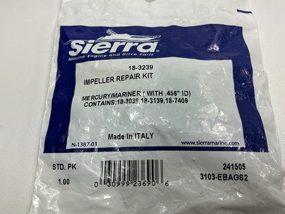 Sierra 18-3239 Mercury Mariner 4-10 HP Water Pump Impeller Repair Kit 0.456'' ID