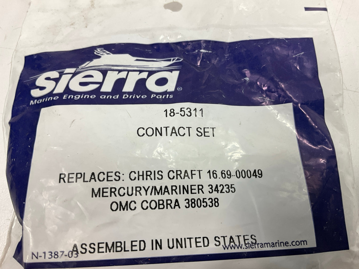 Sierra 18-5311 Contact Points Set Replaces OMC 380538 Mercury / Mariner # 34235