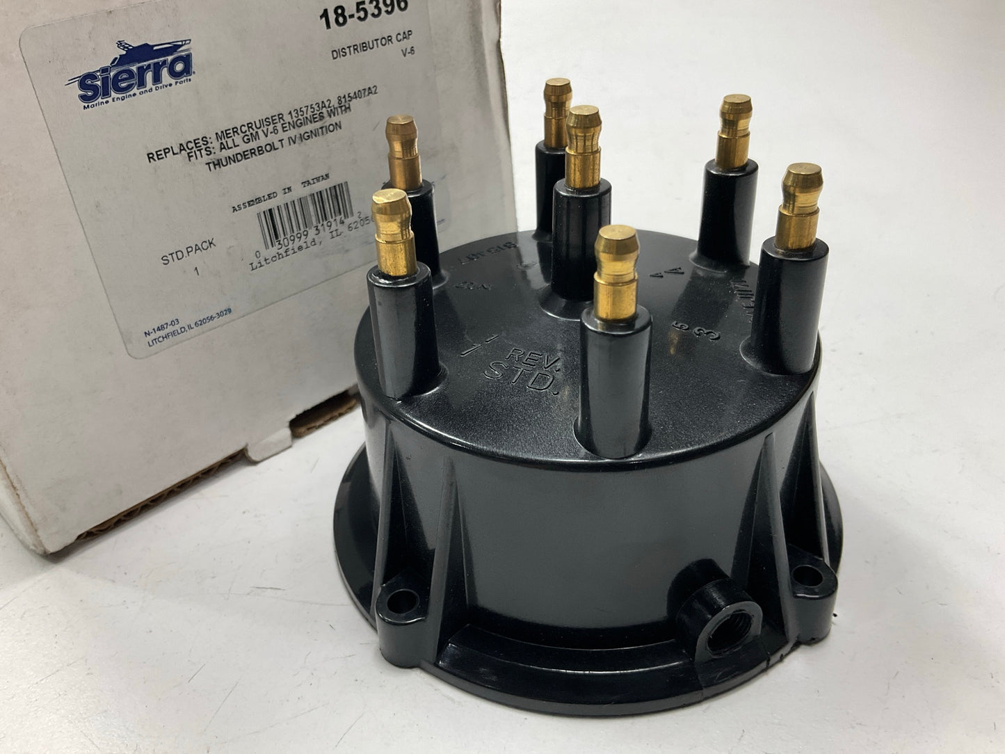 Sierra 18-5396 Marine Boat Distributor Cap GM V6 Mercruiser 135753A2, 815407A2